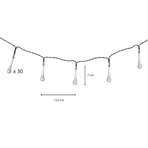 Lampki solarne ogrodowe łezki 6,5m 30LED ciepły biały Lampki solarne ogrodowe łezki 6,5m 30LED ciepły biały