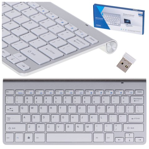 Klawiatura bezprzewodowa bluetooth Smart TV srebrna Klawiatura bezprzewodowa bluetooth Smart TV srebrna