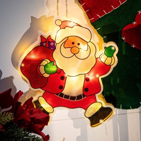 Lampki LED wisząca ozdoba dekoracja okna świąteczna przyssawka Mikołaj z prezentami Lampki LED wisząca ozdoba dekoracja okna świąteczna przyssawka Mikołaj z prezentami