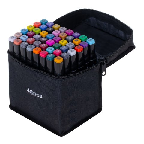 Markery dwustronne mazaki alkoholowe w etui 48 + podstawka Markery dwustronne mazaki alkoholowe w etui 48 + podstawka