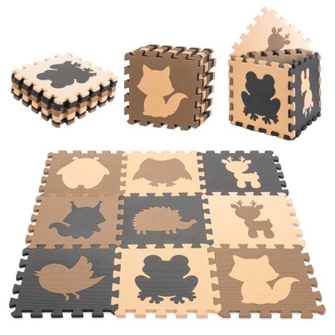Mata edukacyjna piankowa puzzle beż 85 x 85 cm 9 elementów Mata edukacyjna piankowa puzzle beż 85 x 85 cm 9 elementów
