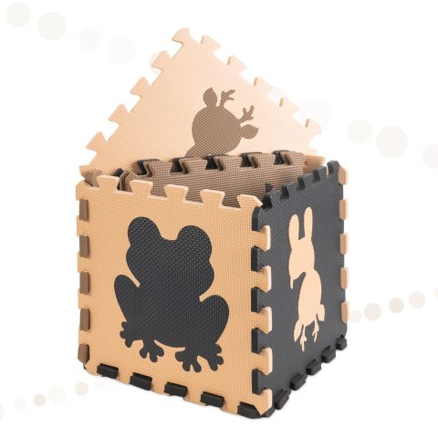 Mata edukacyjna piankowa puzzle beż 85 x 85 cm 9 elementów Mata edukacyjna piankowa puzzle beż 85 x 85 cm 9 elementów