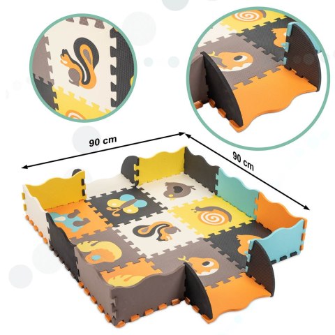 Mata edukacyjna piankowa puzzle zwierzątka kolorowa 114 x 114 cm 25 elementów Mata edukacyjna piankowa puzzle zwierzątka kolorowa 114 x 114 cm 25 elementów
