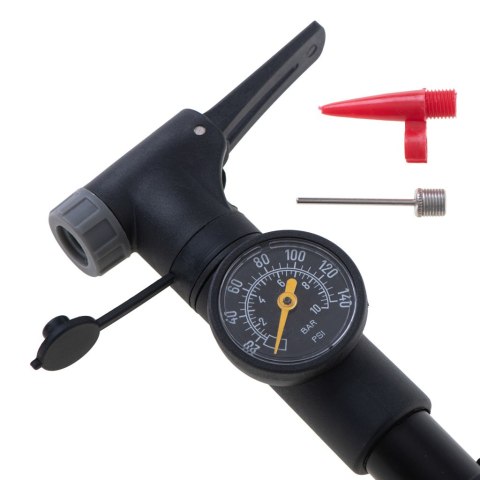 Pompka do roweru z manometrem RALLEX rowerowa ręczna do piłki materaca z uchwytem na rower Pompka do roweru z manometrem RALLEX rowerowa ręczna do piłki materaca z uchwytem na rower