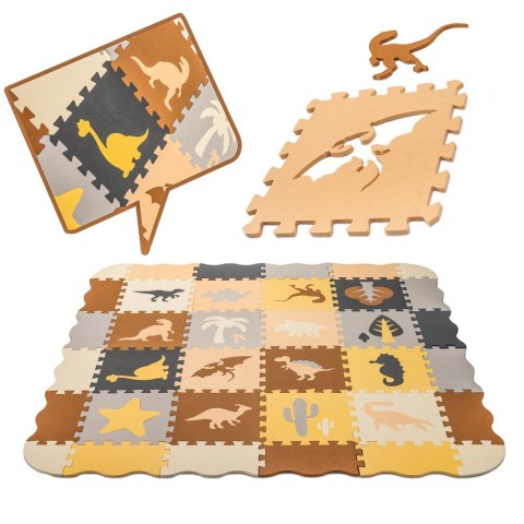 Mata edukacyjna piankowa puzzle brązowa 143 x 143 cm 36 elementów Mata edukacyjna piankowa puzzle brązowa 143 x 143 cm 36 elementów