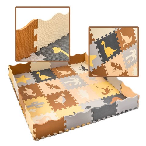 Mata edukacyjna piankowa puzzle brązowa 143 x 143 cm 36 elementów Mata edukacyjna piankowa puzzle brązowa 143 x 143 cm 36 elementów