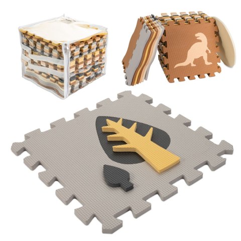 Mata edukacyjna piankowa puzzle brązowa 143 x 143 cm 36 elementów Mata edukacyjna piankowa puzzle brązowa 143 x 143 cm 36 elementów