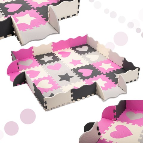 Mata edukacyjna piankowa puzzle różowa 143 x 143 cm 36 elementów Mata edukacyjna piankowa puzzle różowa 143 x 143 cm 36 elementów