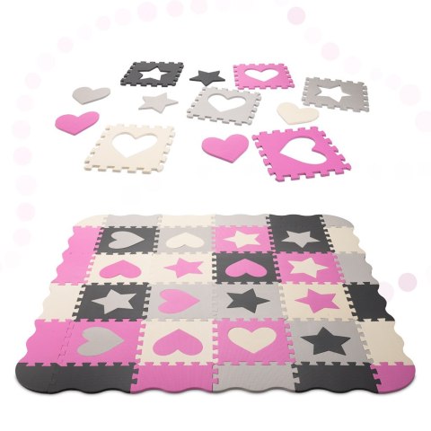 Mata edukacyjna piankowa puzzle różowa 143 x 143 cm 36 elementów Mata edukacyjna piankowa puzzle różowa 143 x 143 cm 36 elementów