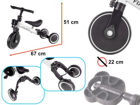 Rowerek biegowy Trike Fix Mini rower wielofunkcyjny 3w1 biały Rowerek biegowy Trike Fix Mini rower wielofunkcyjny 3w1 biały