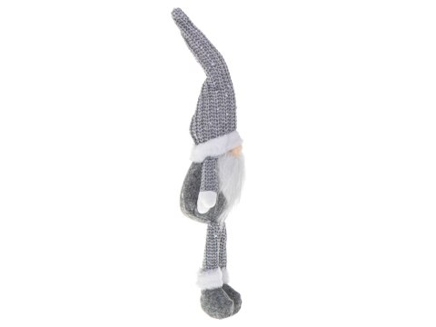 Krasnal skrzat świąteczny z brodą szary 47cm Krasnal skrzat świąteczny z brodą szary 47cm