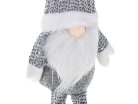 Krasnal skrzat świąteczny z brodą szary 47cm Krasnal skrzat świąteczny z brodą szary 47cm