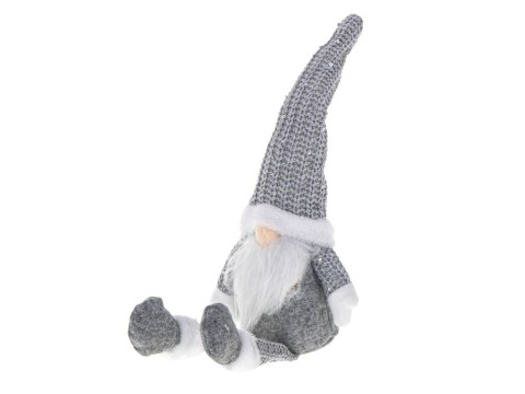 Krasnal skrzat świąteczny z brodą szary 47cm Krasnal skrzat świąteczny z brodą szary 47cm