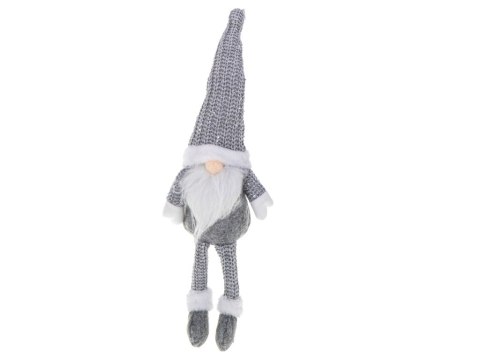 Krasnal skrzat świąteczny z brodą szary 47cm Krasnal skrzat świąteczny z brodą szary 47cm