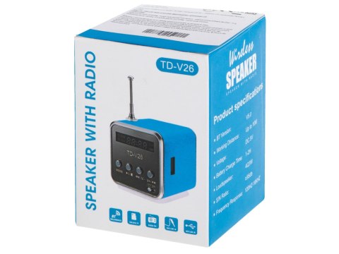 Radio akumulatorowe przenośne głośnik Bluetooth LCD TD-V26 Radio akumulatorowe przenośne głośnik Bluetooth LCD TD-V26