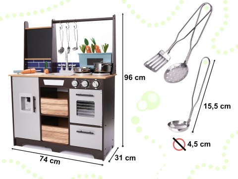 Kuchnia dla dzieci drewniana MDF z akcesoriami LOFT XXL 96cm Kuchnia dla dzieci drewniana MDF z akcesoriami LOFT XXL 96cm