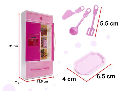 Mebelki dla lalek kuchnia 4 segmenty dźwięki LED 48cm Mebelki dla lalek kuchnia 4 segmenty dźwięki LED 48cm