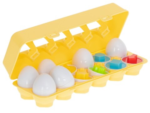 Układanka edukacyjna sorter dopasuj kształty jajka 12 sztuk Układanka edukacyjna sorter dopasuj kształty jajka 12 sztuk