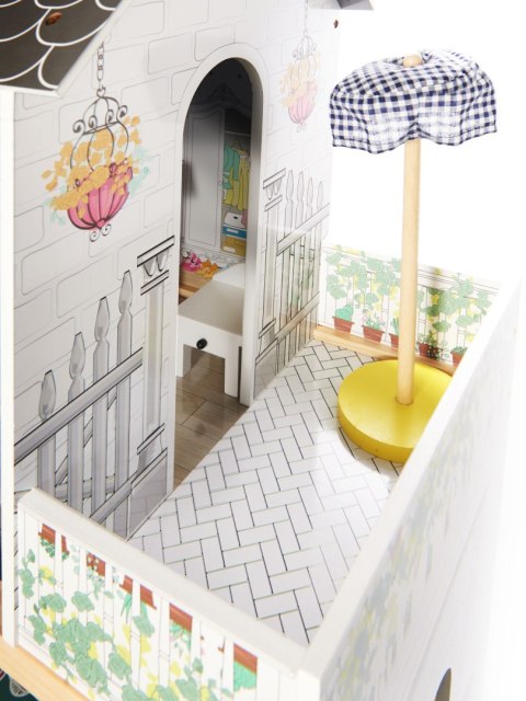 Domek dla lalek drewniany MDF mebelki 122cm XXL LED Domek dla lalek drewniany MDF mebelki 122cm XXL LED