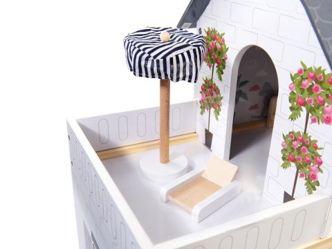 Domek dla lalek drewniany MDF mebelki 78cm czarny LED Domek dla lalek drewniany MDF mebelki 78cm czarny LED