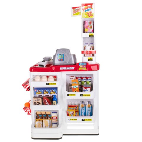 Supermarket sklep kasa fiskalna + wózek Supermarket sklep kasa fiskalna + wózek