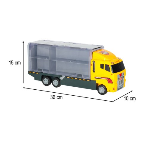 Transporter ciężarówka TIR wyrzutnia + metalowe auta maszyny budowlane Transporter ciężarówka TIR wyrzutnia + metalowe auta maszyny budowlane