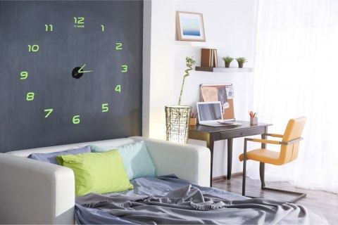 Zegar ścienny naklejany DIY fluorescencyjny regulowany 50-60cm 12 cyfr Zegar ścienny naklejany DIY fluorescencyjny regulowany 50-60cm 12 cyfr