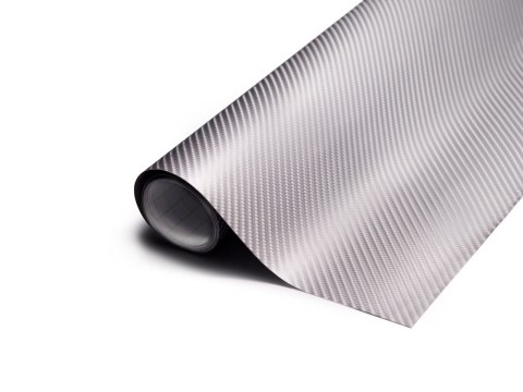 Folia rolka Carbon 4D srebrna 1,52x30m 9086 Folia rolka Carbon 4D srebrna 1,52x30m 9086