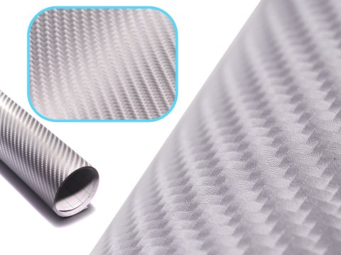 Folia rolka Carbon 4D srebrna 1,52x30m 9086 Folia rolka Carbon 4D srebrna 1,52x30m 9086