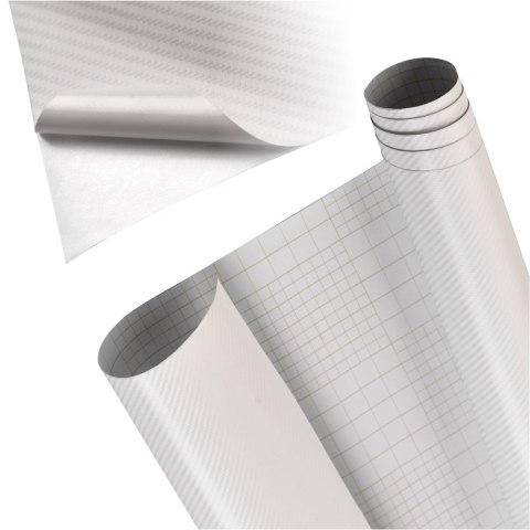 Folia rolka carbon 3D biała 1,27x28m Folia rolka carbon 3D biała 1,27x28m