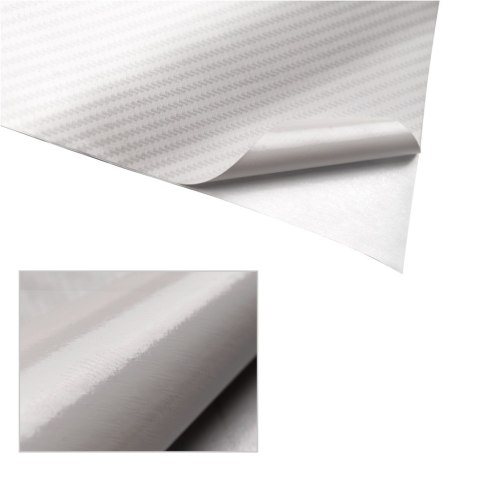 Folia rolka carbon 3D biała 1,27x28m Folia rolka carbon 3D biała 1,27x28m
