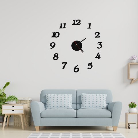 Zegar Ścienny naklejany DIY regulowany nowoczesny czarny 12 godzin Zegar Ścienny naklejany DIY regulowany nowoczesny czarny 12 godzin