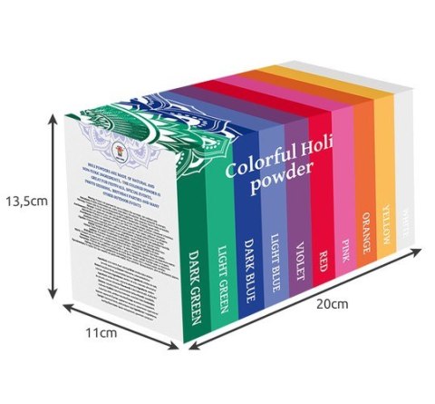 Kolorowy proszek Holi- zestaw 10x100g Kolorowy proszek Holi- zestaw 10x100g