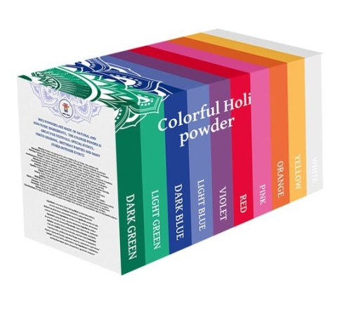 Kolorowy proszek Holi- zestaw 10x100g Kolorowy proszek Holi- zestaw 10x100g