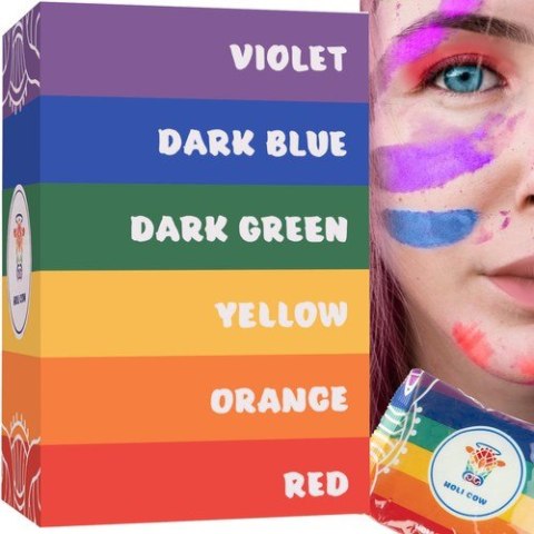 Kolorowy proszek Holi- zestaw 6x100g Kolorowy proszek Holi- zestaw 6x100g