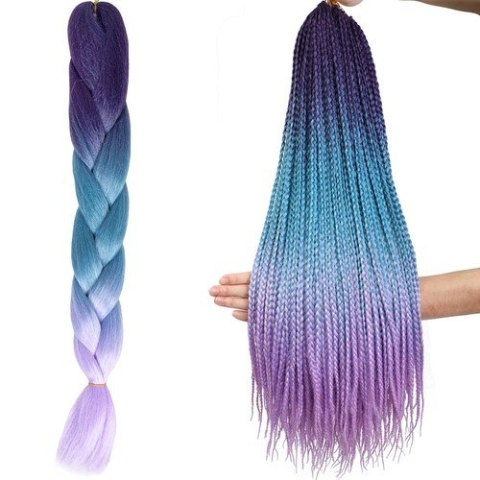 Włosy syntetyczne warkoczyki ombre nieb/fio W10342 Włosy syntetyczne warkoczyki ombre nieb/fio W10342