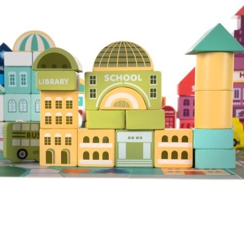 Klocki drewniane- miasto 100szt. Kruzzel 19159 Klocki drewniane- miasto 100szt. Kruzzel 19159