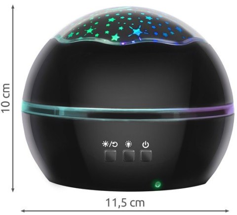 Lampka nocna z projektorem- czarna LP16857 Lampka nocna z projektorem- czarna LP16857