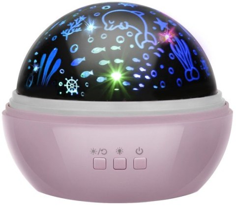 Lampka nocna z projektorem- różowa LP16859 Lampka nocna z projektorem- różowa LP16859