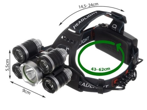 Latarka czołowa 5 x LED T6 CREE Latarka czołowa 5 x LED T6 CREE