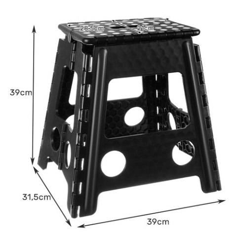 Stołek składany czarno-biały 39cm Stołek składany czarno-biały 39cm