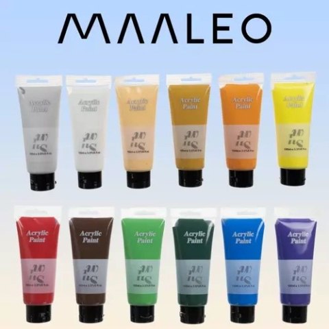 Farby akrylowe 12szt. 100ml Maaleo 20424 Farby akrylowe 12szt. 100ml Maaleo 20424