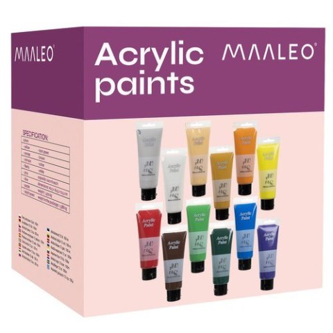 Farby akrylowe 12szt. 100ml Maaleo 20424 Farby akrylowe 12szt. 100ml Maaleo 20424