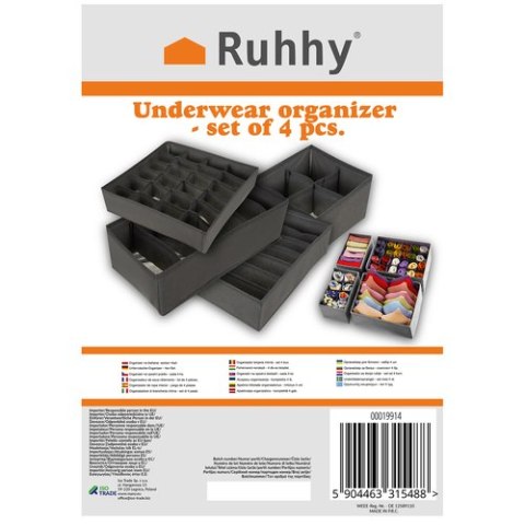 Organizer na bieliznę- zestaw 4szt. Ruhhy 19914 Organizer na bieliznę- zestaw 4szt. Ruhhy 19914