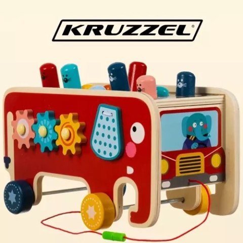 Słoń drewniany- wbijak Kruzzel 20349 Słoń drewniany- wbijak Kruzzel 20349