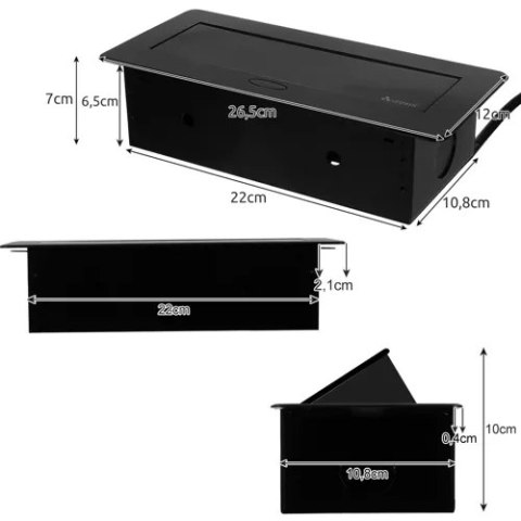 Gniazdo chowane w blat USB- podwójne Izoxis 21446 Gniazdo chowane w blat USB- podwójne Izoxis 21446