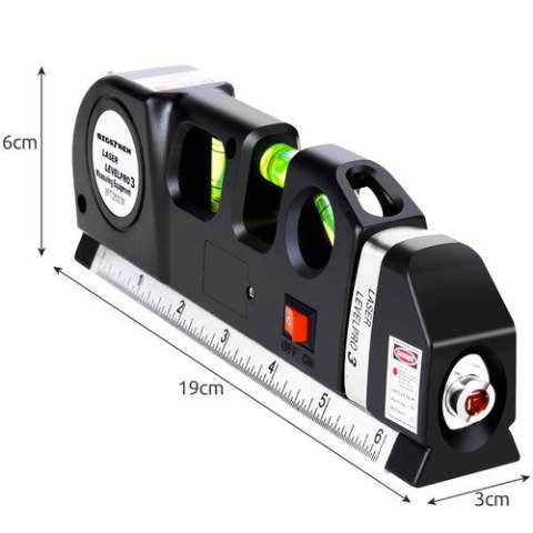 Poziomica laserowa z miarką 250cm Bigstren 21747 Poziomica laserowa z miarką 250cm Bigstren 21747