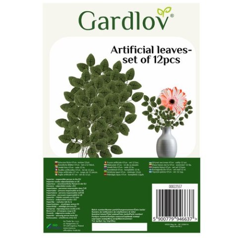 Sztuczne liście 47cm- zestaw 12szt. Gardlov 22557 Sztuczne liście 47cm- zestaw 12szt. Gardlov 22557