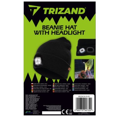 Czapka zimowa z latarką- czarna Trizand 22663 Czapka zimowa z latarką- czarna Trizand 22663
