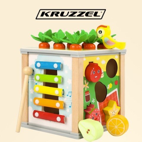Kostka edukacyjna drewniana- sorter Kruzzel 22566 Kostka edukacyjna drewniana- sorter Kruzzel 22566